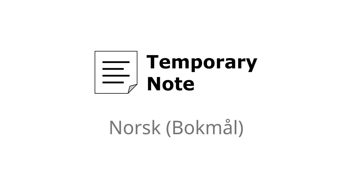 Temporary Note - Online notatblokk for midlertidige notater